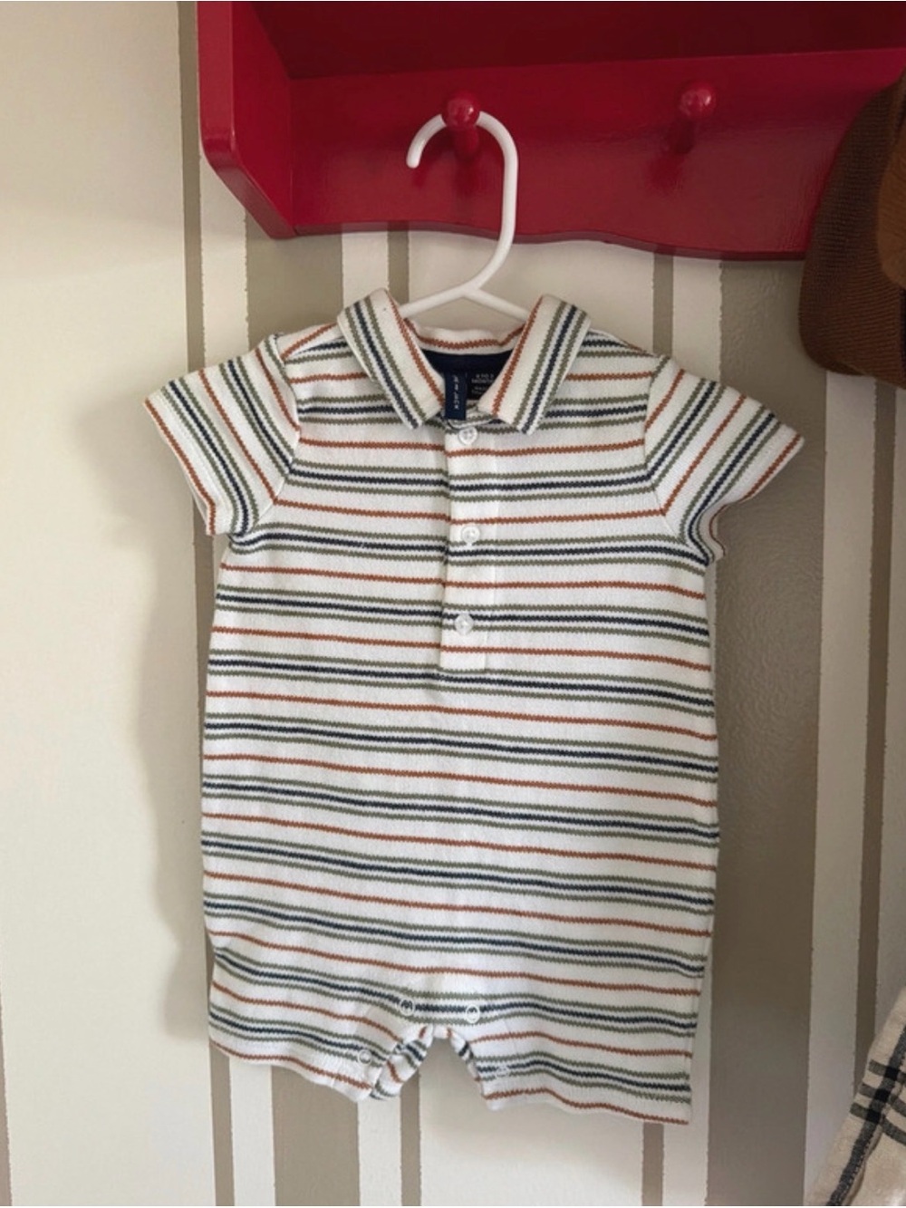 Baby Boys Cotton Polo One-Piece Romper